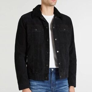 AG Jeans Lined Shearling Dart Classic Trucker Jacket - Medium